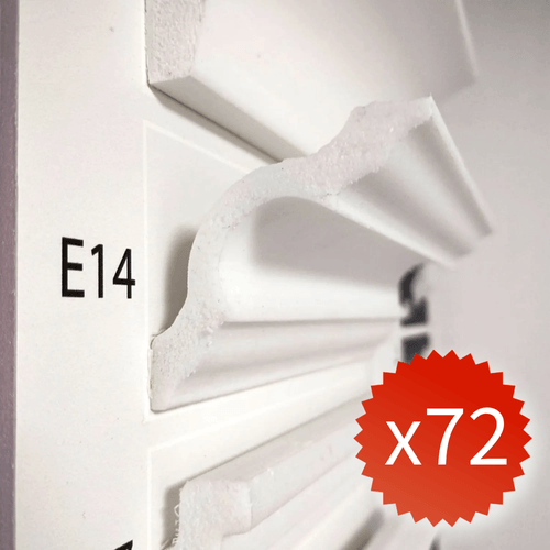 Moldura Cornisa E14 50x50mm x 2m Caja 72 Unidades