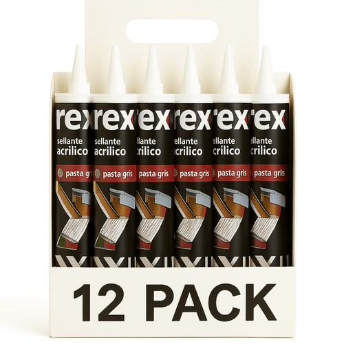 Pack 12 Sellantes Tapagotera Acrílico 300ml Rex