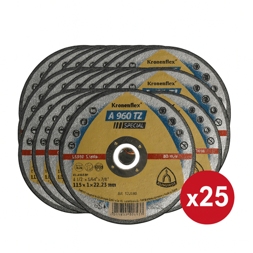 Pack 25 Discos de Corte Inox 4 1/2" x 1 mm A960 TZ Special Klingspor