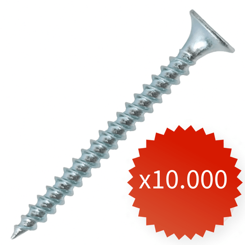 Tornillo Volcanita Zincado 6mm x 1" Pack 10.000 Unidades