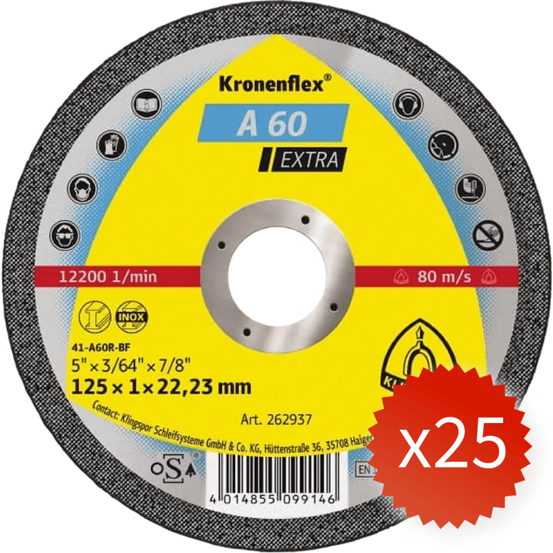Disco Corte Inox A60 Extra 4 12  X 1mm Klings X25 3