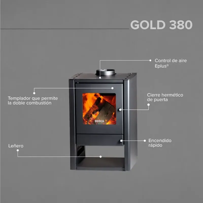 Pack-Estufa-A-Lena-Gold-380-Charcoal---Kit-De-Instalacion-3