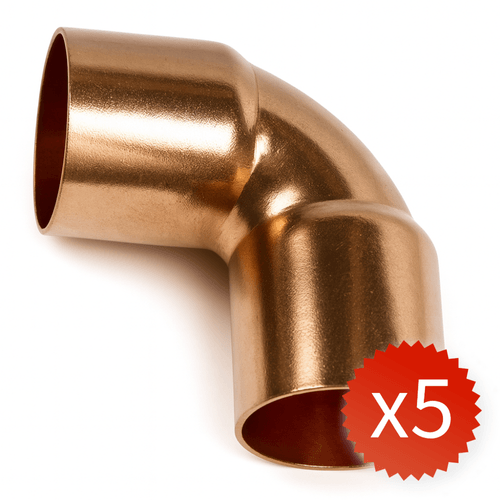 Pack de 5 Codos de Cobre 3/4" Soldar-Soldar