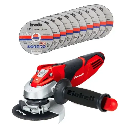 Galletera Esmeril Angular 4 1/2" (115mm) 750W con 10 Discos Einhell