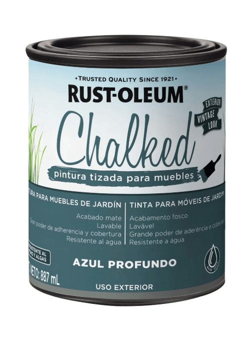 Pintura Tizada Exterior Azul Profundo 887 ml Chalked Rust Oleum