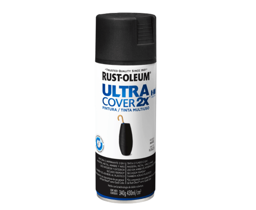 Spray Pintura Multiuso Negro Mate 340 g Ultra Cover 2X Rust-Oleum