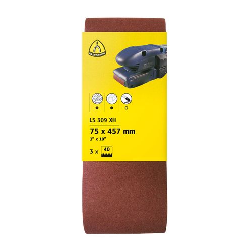 Pack 3 Lijas De Banda 3''X18'' Gr variedades Madera/Metal - Klingspor