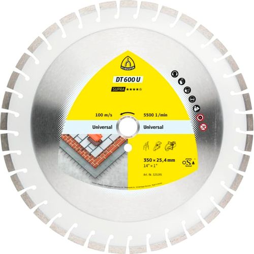 Disco de Corte Diamantado Segmentado 450 x 25,4 x 3,6 mm DT600 U Supra Klingspor