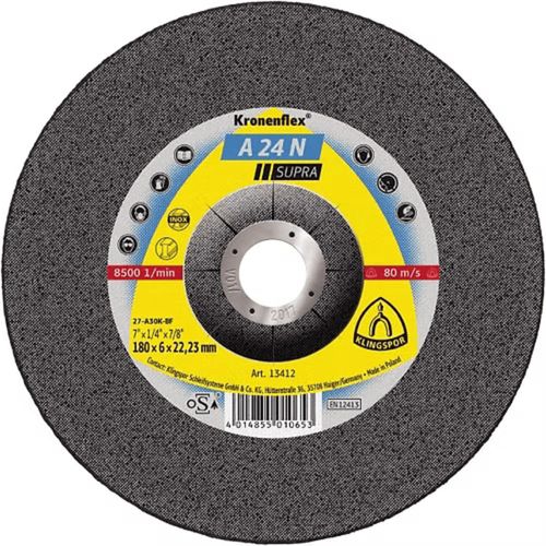 Disco de Desbaste 7" para Acero Inoxidable A24 N Supra 13412 Klingspor