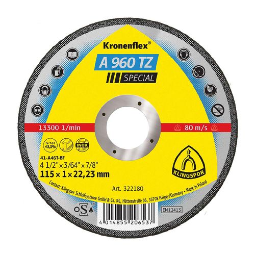 Disco Corte A960Tz Special 115X1.0X22.23 Klingspor