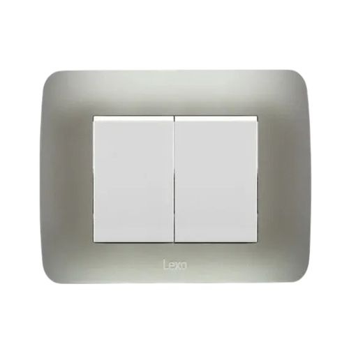 Interruptor Doble 9/15 Teclon 35Mm 10A Blanco/Plata Lexo