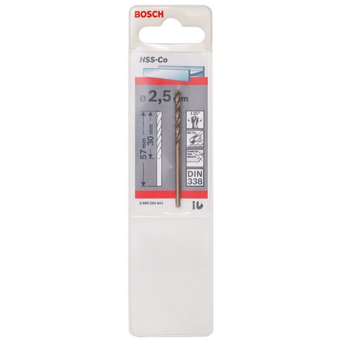 Broca Metal Hss-Co 2.5X30X57Mm