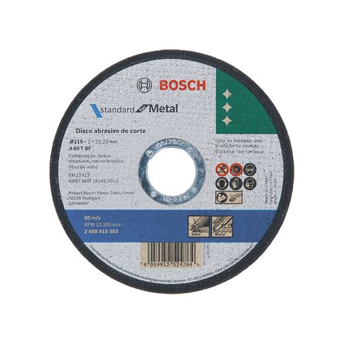 Disco Corte Inoxidable Fino Standard 4 1/2" x1mm Bosch