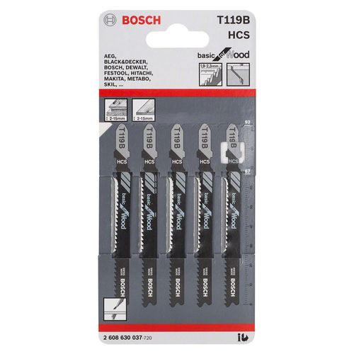 Set Sierra Calar Madera T-119-B 5 Unidades Bosch