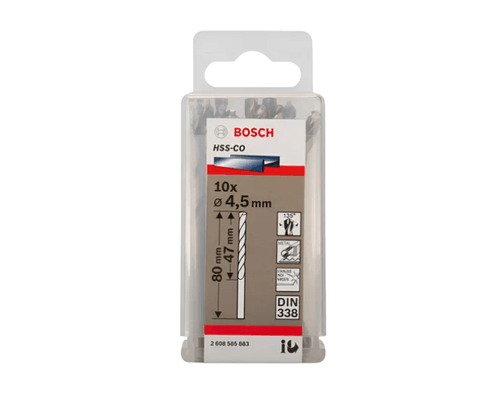 Set 10 Brocas Metal HSS-Co 4,5x47x80mm Bosch