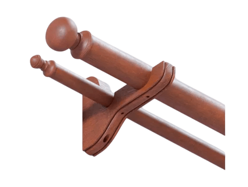 Set Barra de Cortina Doble Madera Cedro 22/35mm x 1,6m
