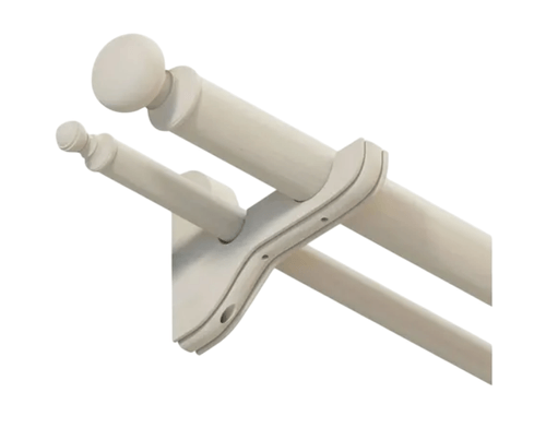 Set Barra de Cortina Doble Madera Natural 22/35mm x 2m