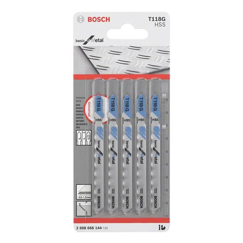 Hoja Para Sierra Caladora T118G 5 Unidades Bosch