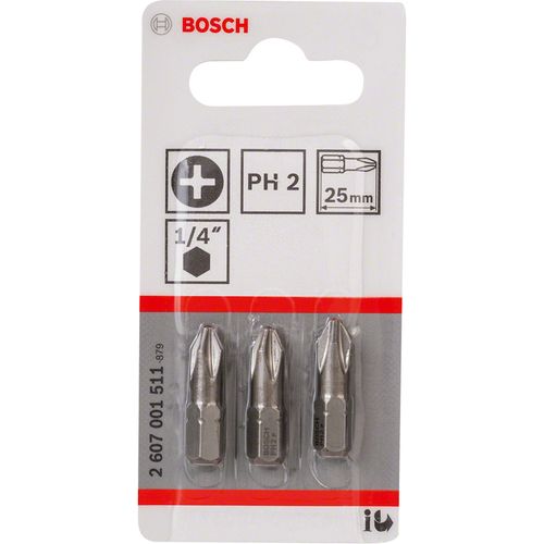 Punta Phillips Extra Hard Nº2 L1 3 Unidades 25mm Bosch