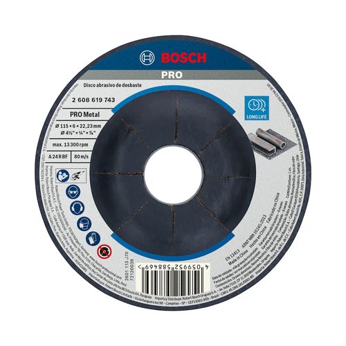 Disco De Desbaste Bosch Standard For Metal 4 1/2'' X 6Mm Gr 24