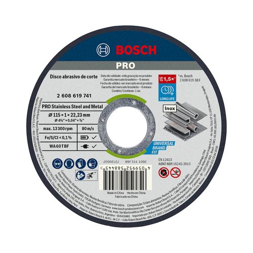 Disco Corte Metal 4 1/2 X 1Mm Bosch