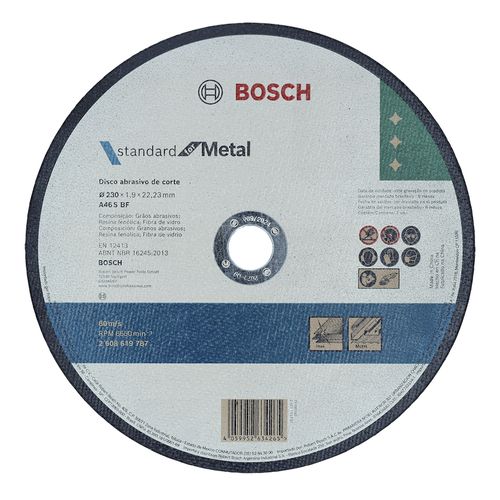 Disco de Corte Metal/Inox 9"x1.9Mm Bosch