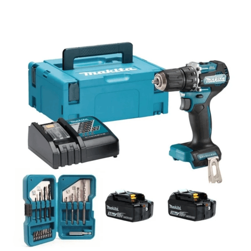 Taladro Atornillador Inalámbrico 13mm + Set Accesorios 17 Piezas Makita