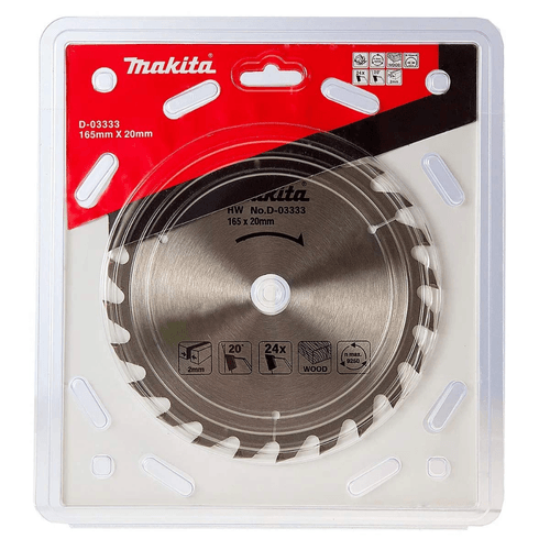 Disco Sierra 6 1/2" x 24D para Madera 20mm sin Buje D-03333 Makita