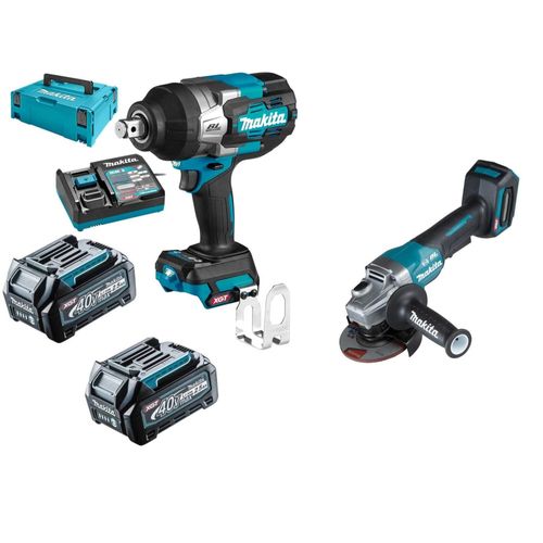 Kit Llave de Impacto 40V + Esmeril Angular 4 1/2" con Maleta Makita