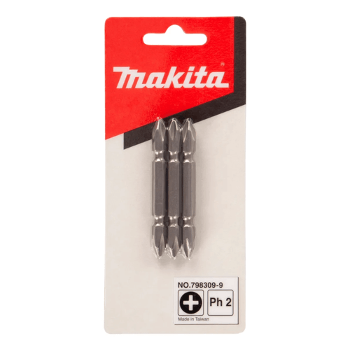 Set 3 Puntas Phillips PH2 Doble Nº2 x 65 mm 798309-9 Makita