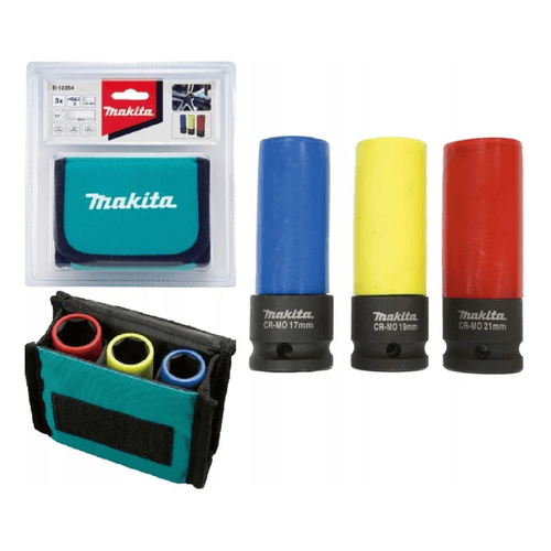 Set Dados de Impacto 86 mm 17/19/21 mm Toma 1/2" E-12354 Makita