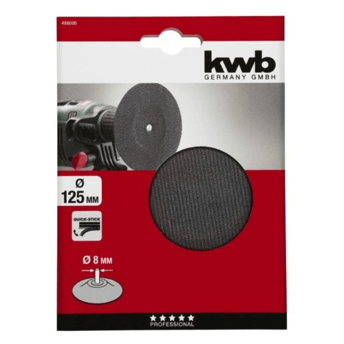 Plato de Goma para Lijado con Taladro M14 de 125 mm con Velcro Kwb