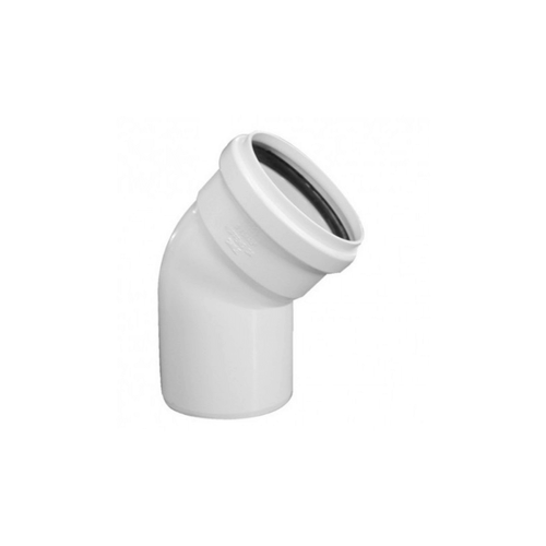 Codo Sanitario Blanco 110mm x 45° Hoffens