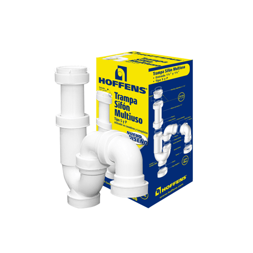 Trampa Sifón Tipo S y P 1 1/2" - 1 1/4" Hoffens