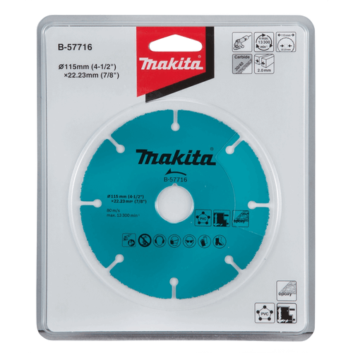 Disco De Sierra Carburo de Tungsteno 115Mm X 1.0Mm X 22.23Mm Makita