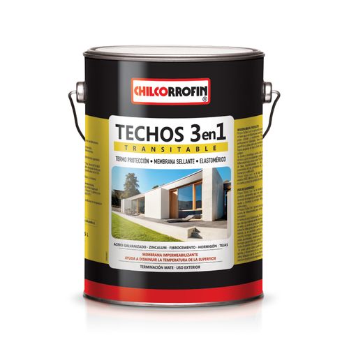 Pintura para Techos 3 en 1 Elastomérica Roja Galón Chilcorrofín