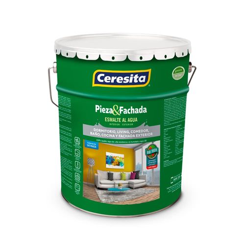 Esmalte al Agua Pieza y Fachada Blanco Tineta 4 Galones Ceresita