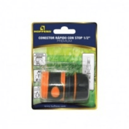 Conector Rápido con Stop 1/2" Premium Blister Hoffens