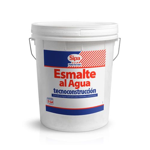 Esmalte al Agua Tecno construcción  Satinado Blanco Tineta 5 Galones Sipa