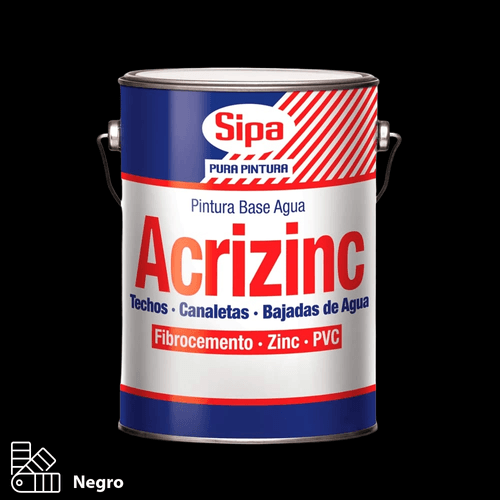 Esmalte al Agua Acrizinc Negro Galón Sipa