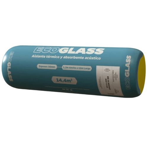 Lana de Vidrio 50 mm 1.20 m x 12 m 14.4 m² Rollo Libre EcoGlass Volcan