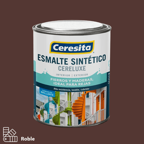 Esmalte Sintético Cereluxe Roble Litro Ceresita