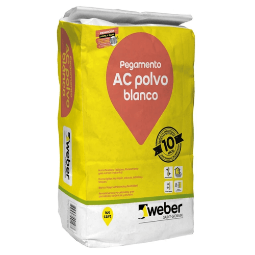 Adhesivo Cerámico en Polvo Blanco Saco 20 kg Weber