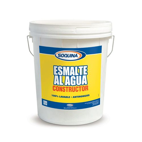 Esmalte al Agua Constructor Blanco Tineta 4 Galones Soquina