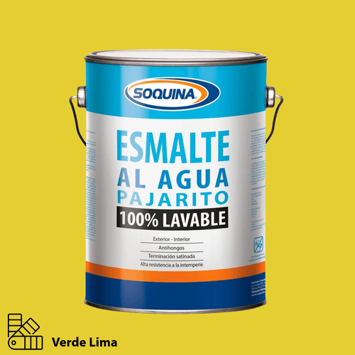 Esmalte al Agua Pajarito Verde Lima Galón Soquina