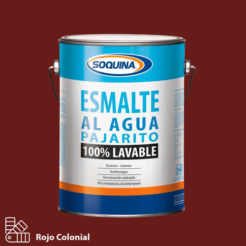 Esmalte al Agua Pajarito Rojo Colonial Galón Soquina