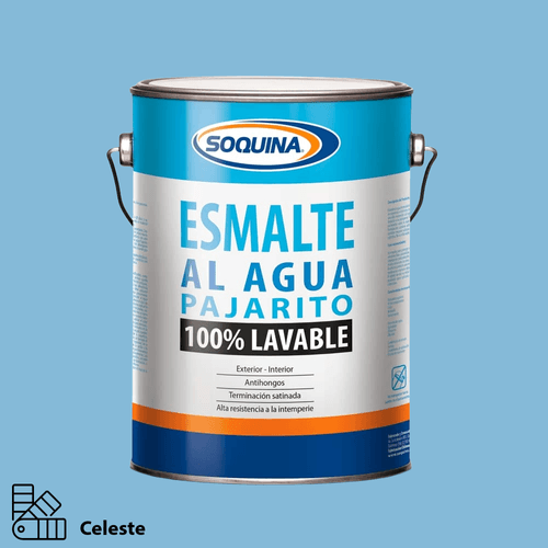 Esmalte al Agua Pajarito Celeste Galón Soquina