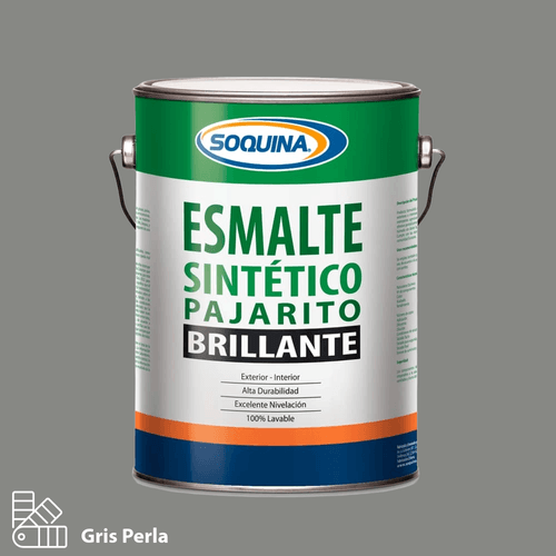 Esmalte Sintético Pajarito Gris Perla Galón Soquina