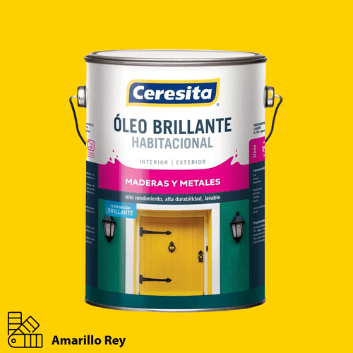 Óleo Brillante Habitacional Amarillo Rey Galón Ceresita