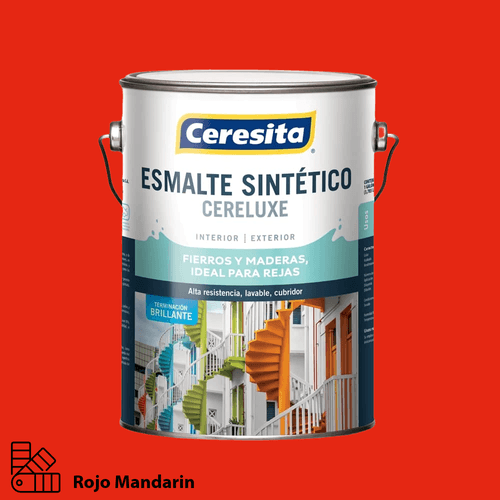 Esmalte Sintético Cereluxe Rojo Mandarín Galón Ceresita
